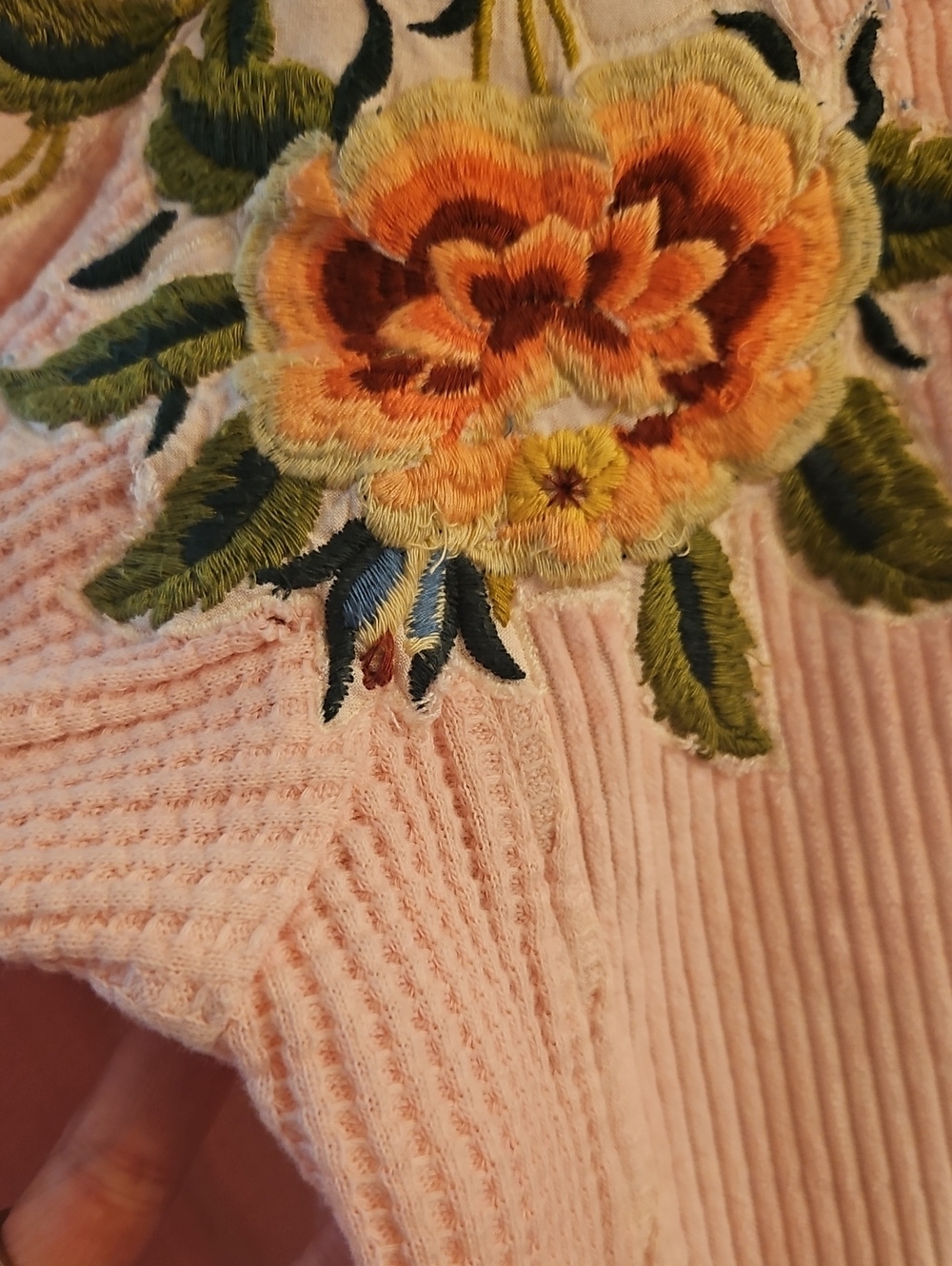 We The Free Dawn Break Floral Corduroy Shacket Pink & Butter Custom Dyed, M - Picture 9 of 14